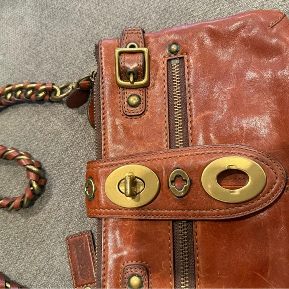 Coach Bridgit Brown Leather Shoulder Bag - Picture 4 of 9